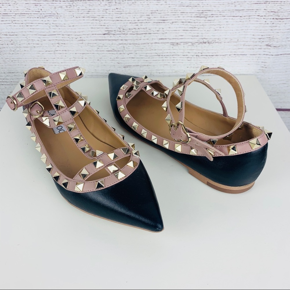 Kaitlyn Pan Black Rockstud Studded Flats